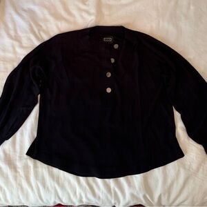 AYR Black Women's Top with large buttons  — L